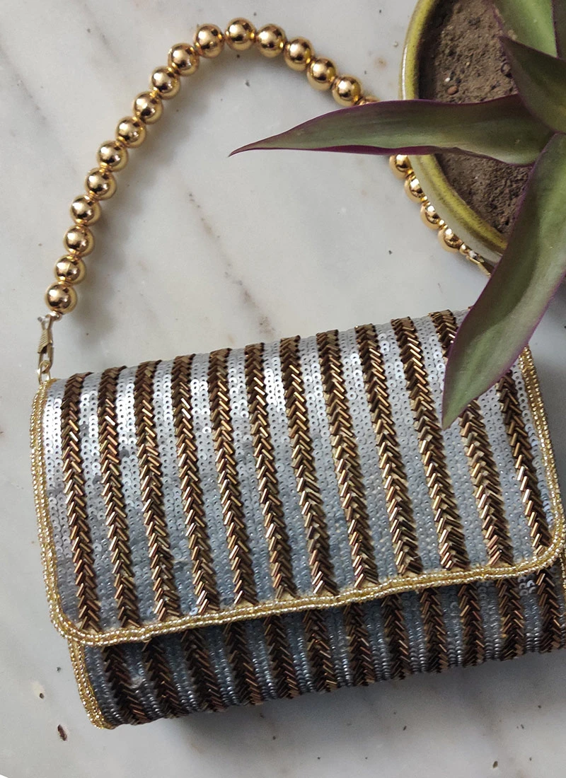 Antique Golden Designer Clutch 4 Antique Golden Designer Clutch - Image 2