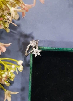 Aquamarine Silver Brass Ring Party Wear -ZariGrace Shop aquamarine silver brass ring hjrddrj11517h b