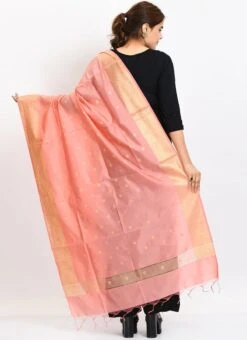Baby Pink Banarasi Silk Weaving Work Dupatta Work Wear -ZariGrace Shop baby pink banarasi silk weaving work dupatta dpdmimfd179 b