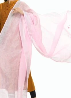Baby Pink Linen Dupatta Work Wear