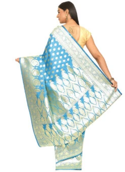Banarasi Woven Work Turquoise Blue Color Satin Saree Festive Wear 9 Banarasi Woven Work Turquoise Blue Color Satin Saree Festive Wear -ZariGrace Shop banarasi woven work turquoise blue color satin saree savptabl19 b