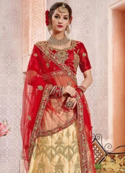 Beige Embroidered A Line Lehenga Wedding Wear -ZariGrace Shop beige embroidered a line lehenga ghssit36005 b