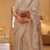 Beige Handloom Silk Weaving Traditional Saree Festive Wear -ZariGrace Shop beige handloom silk weaving traditional saree samkns220003 l