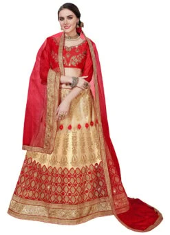 Beige N Red Net Embroidered A Line Lehenga Wedding Wear 8 Beige N Red Net Embroidered A Line Lehenga Wedding Wear -ZariGrace Shop beige n red net embroidered a line lehenga ghsssitakr728705 u