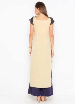 Beige Net Embroidered Kurta Palazzo Set After Six Wear -ZariGrace Shop beige net embroidered kurta palazzo set krsmnc1920ks b