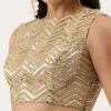 Beige Raw Silk Sequins Work Blouse Party Wear -ZariGrace Shop beige raw silk sequins work blouse blspfb148 l