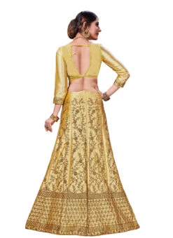 Beige Satin Silk Zari Embroidered A Line Lehenga Festive Wear -ZariGrace Shop beige satin silk zari embroidered a line lehenga ghsstsktsl7414 b