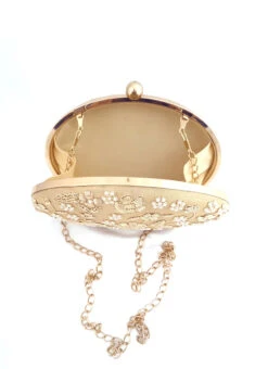 Beige Silk Designer Clutch