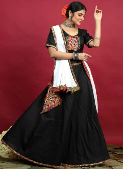 Black Blended Kutch N Mirror Work Chaniya Choli Festive Wear -ZariGrace Shop black blended kutch n mirror work chaniya choli ghsom2776 u