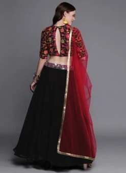 Black Closed Neck Lehenga Festive Wear -ZariGrace Shop black closed neck custom made lehenga GHBS01911786 b