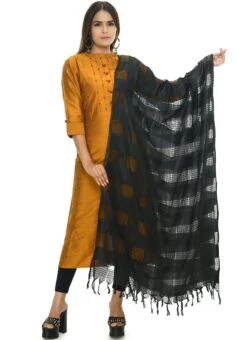 Black Cotton Dupatta Festive Wear -ZariGrace Shop black cotton dupatta dpdmfmfd016 u