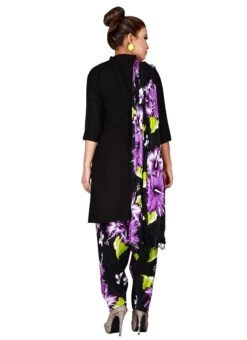 Black Cotton Semi Patiala Pant After Six Wear -ZariGrace Shop black cotton semi patiala pant wbpat002 b