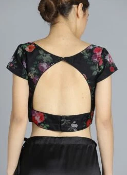 Black Digital Printed Organza Blouse Festive Wear 9 Black Digital Printed Organza Blouse Festive Wear -ZariGrace Shop black digital printed organza blouse BLBS02209590 b