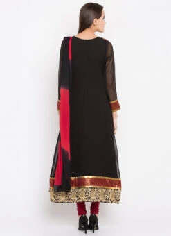 Black Embroidered Anarkali Suit Party Wear -ZariGrace Shop black embroidered anarkali suit slmnkc1836skd b