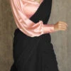 Black Faux Georgette Saree Party Wear