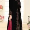 Black Georgette Anarkali Suit Full Sleeve Jacket Embroidery Work Party Wear -ZariGrace Shop black georgette anarkali suit full sleeve jacket embroidery work slsdid289bl l