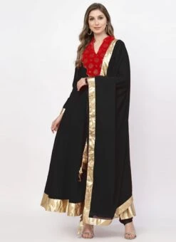 Black Georgette Patch Work Anarkali Suit Work Wear -ZariGrace Shop black georgette patch work anarkali suit sldmf7478bk u