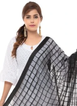Black Kota Cotton Dupatta Festive Wear -ZariGrace Shop black kota cotton dupatta dpdmfmfd037 b
