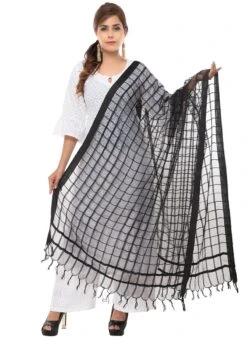 Black Kota Cotton Dupatta Festive Wear -ZariGrace Shop black kota cotton dupatta dpdmfmfd037 u