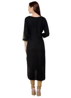 Black Kurta Churidar Set Work Wear -ZariGrace Shop black kurta churidar set krsdmf979b b