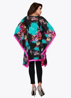 Black N Blue Georgette Kaftan After Six Wear -ZariGrace Shop black n blue georgette kaftan kfmnc004 b