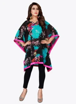 Black N Blue Georgette Kaftan After Six Wear -ZariGrace Shop black n blue georgette kaftan kfmnc004 u