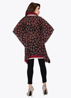 Black N Maroon Georgette Kaftan After Six Wear -ZariGrace Shop black n maroon georgette kaftan kfmnc006 b
