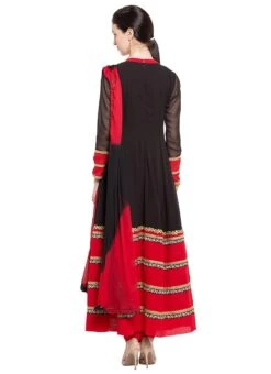 Black N Red Ankle Length Anarkali Suit After Six Wear -ZariGrace Shop black n red ankle length anarkali suit slmnc1680 b