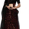 Black N Red Velvet Sequins A Line Lehenga Festive Wear