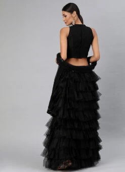 Black Net Embroidered A Line Lehenga Festive Wear -ZariGrace Shop black net embroidered a line lehenga ghsrk170570 b