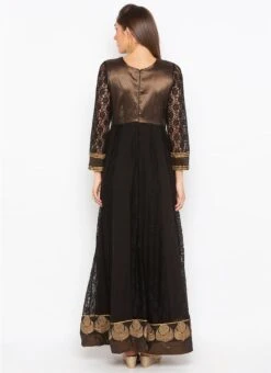 Black Net Kurta Churidar Set Party Wear -ZariGrace Shop black net kurta churidar set krsmnkc2044 b
