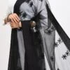 Black Organza Cotton Chikankari Embroidery Dupatta Work Wear