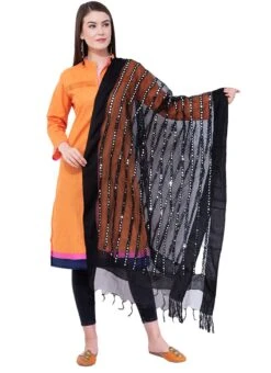 Black Organza Cotton Gota Patti Work Dupatta Festive Wear -ZariGrace Shop black organza cotton gota patti work dupatta dpdmfmfd021 u