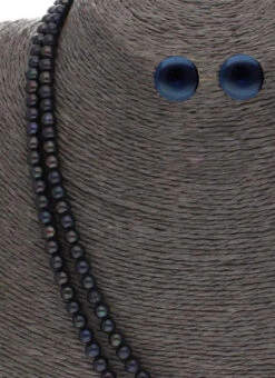 Black Pearls Two Layered Necklace Set Party Wear