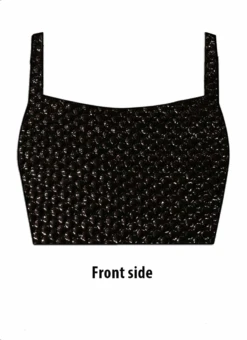 Black Sequins Embroidered Georgette Blouse Party Wear -ZariGrace Shop black sequins embroidered georgette blouse BLBS02207352 b