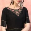 Black Silk Anarkali Gown Party Wear -ZariGrace Shop black silk anarkali gown bgwsom4521 l