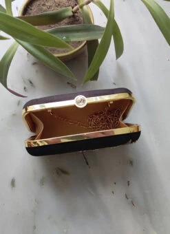 Black Silk Designer Clutch