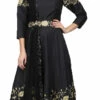 Black Taffeta Stone Thread Work Anarkali Suit Party Wear