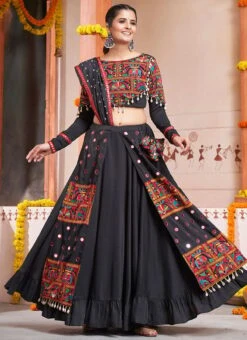Black Viscose Kutch Work Chaniya Choli Festive Wear -ZariGrace Shop black viscose kutch work chaniya choli ghsacw8921 u