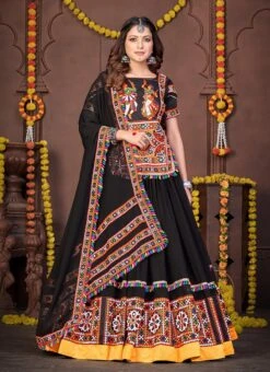 Black Rayon Mirror Chaniya Choli Festive Wear 8 Black Rayon Mirror Chaniya Choli Festive Wear -ZariGrace Shop black viscose mirror chaniya choli ghsacw7521 u