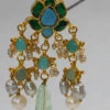 Blue Alloy Kundan Dangler Earrings Party Wear
