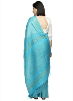 Blue Art Silk Cotton Sari After Six Wear 9 Blue Art Silk Cotton Sari After Six Wear -ZariGrace Shop blue art silk cotton sari sadmfs010 b