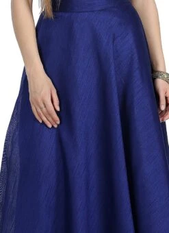 Blue Art Silk Skirt Work Wear