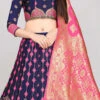 Blue Banarasi Silk Brocade Work A Line Lehenga Choli Festive Wear