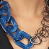 Blue Brass Necklace Party Wear -ZariGrace Shop blue brass necklace jymjbr114 l