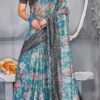 Blue Color Digital And Sequins Soft Net Saree Party Wear -ZariGrace Shop blue color digital and sequins soft net saree sasun1617 l