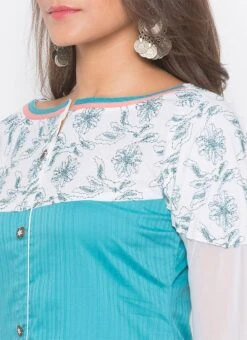 Blue Cotton Palazzo Set Party Wear