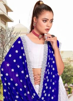 Blue Faux Georgette Embroidered Half And Half Saree Party Wear 9 Blue Faux Georgette Embroidered Half And Half Saree Party Wear -ZariGrace Shop blue faux georgette embroidered half and half saree sasunk2092 b