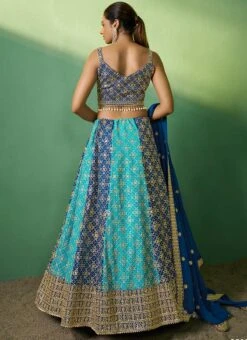 Blue Faux Georgette Gota Umbrella Lehenga Wedding Wear -ZariGrace Shop blue faux georgette gota umbrella lehenga ghsad85006 b