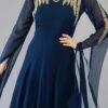 Blue Georgette Embroidery Kurta Churidar Set Party Wear -ZariGrace Shop blue georgette embroidery kurta churidar set krsdmf7157e l